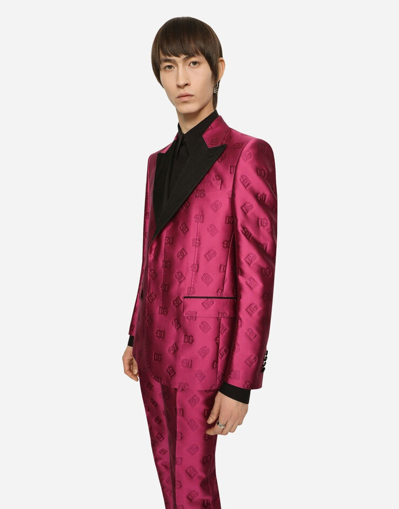 Single-breasted Sicilia-fit tuxedo jacket with DG jacquard detailing 4