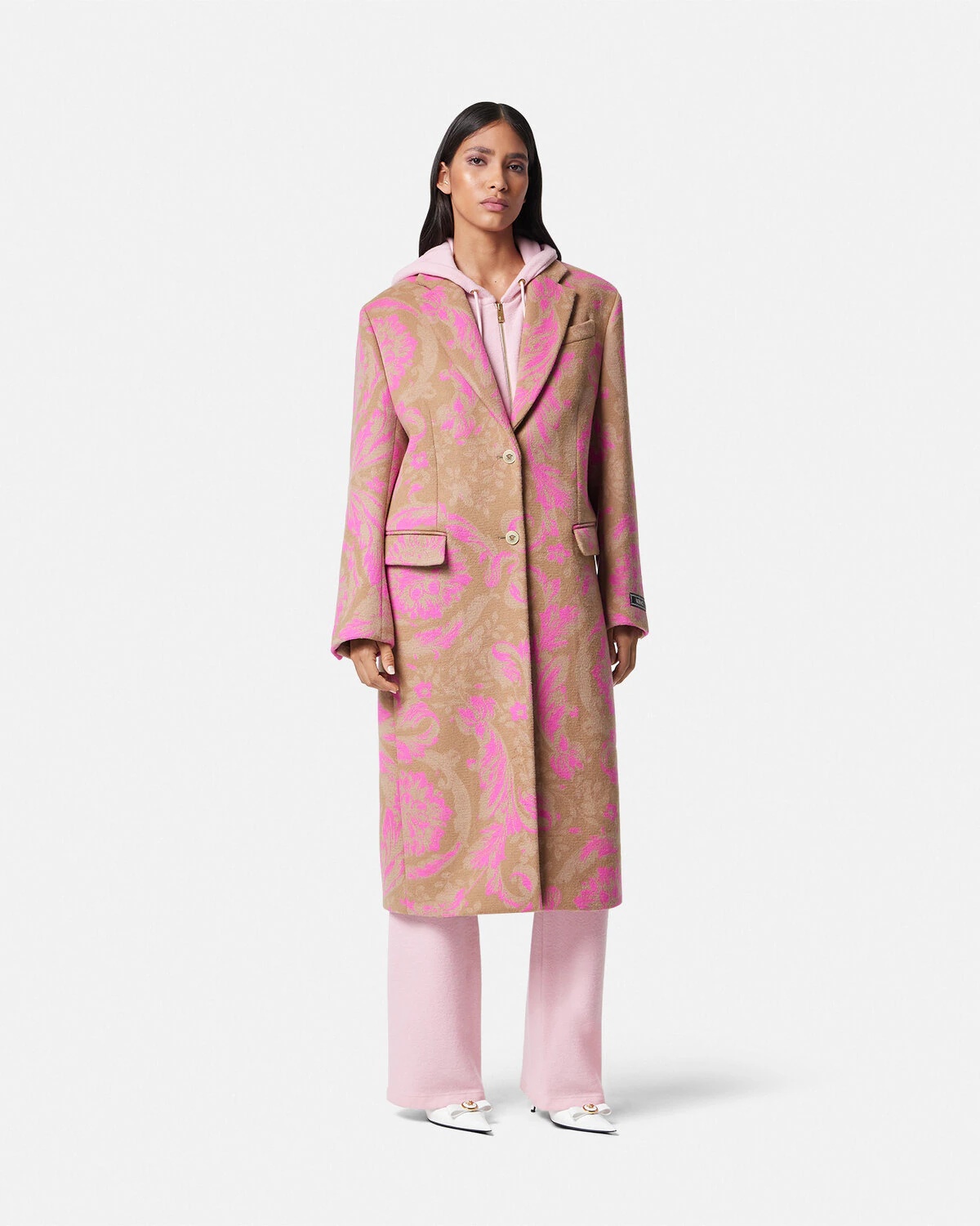 Barocco Stencil Wool Overcoat - 4