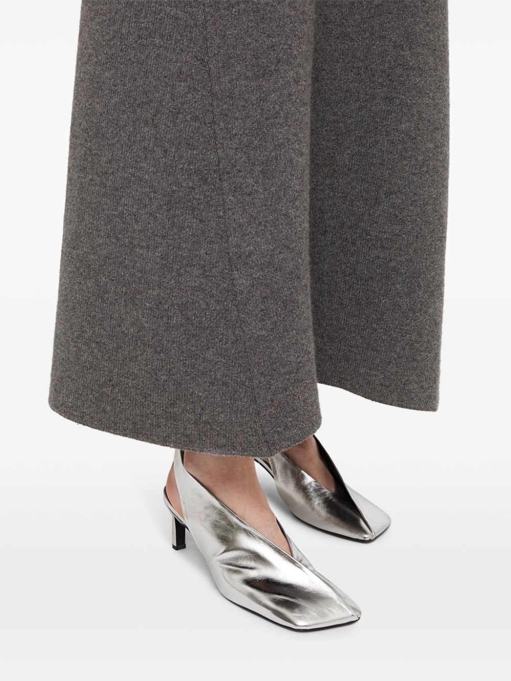 70mm square-toe leather pumps - 6