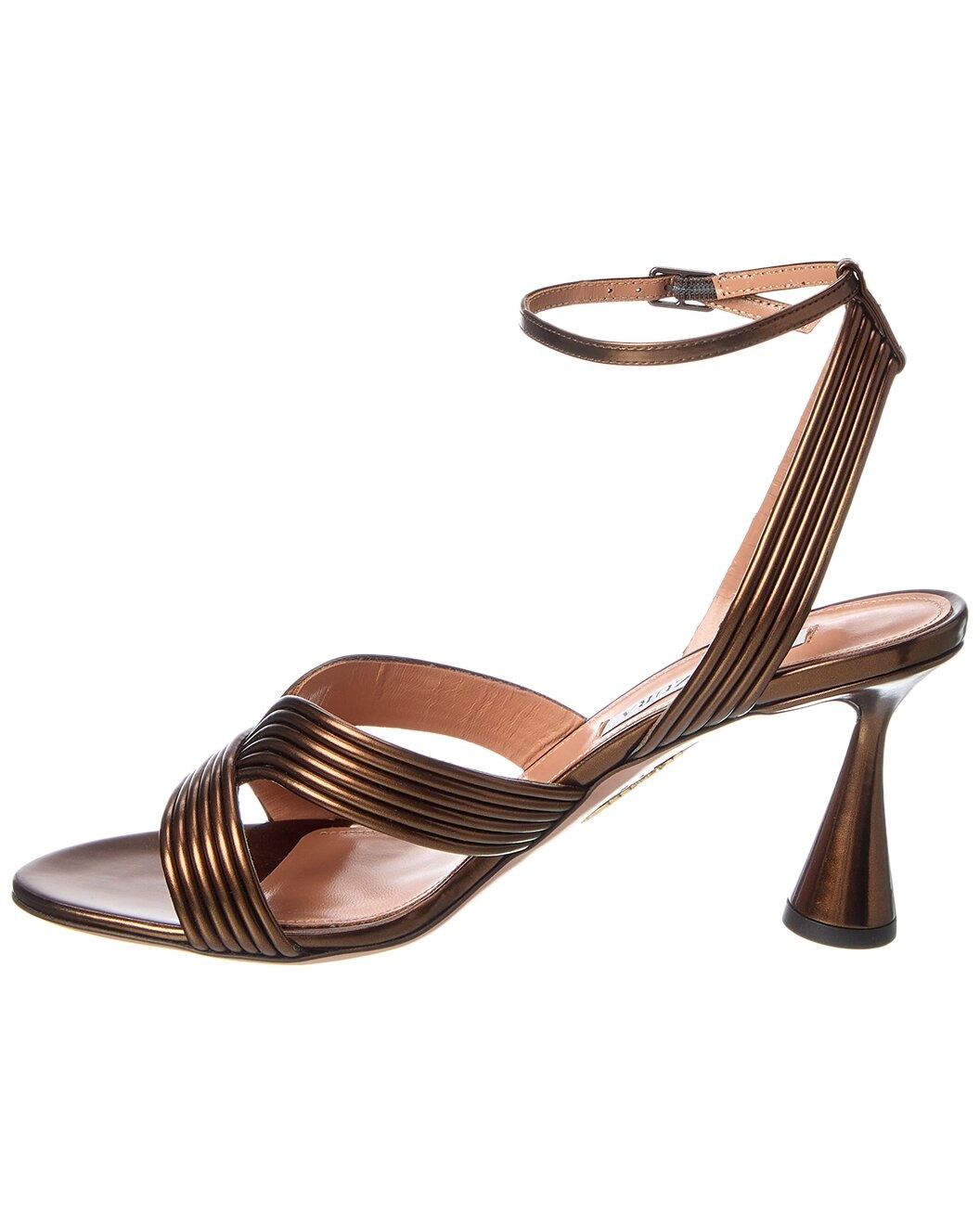 Aquazzura Darly 75 Metallic Leather Sandal - 2