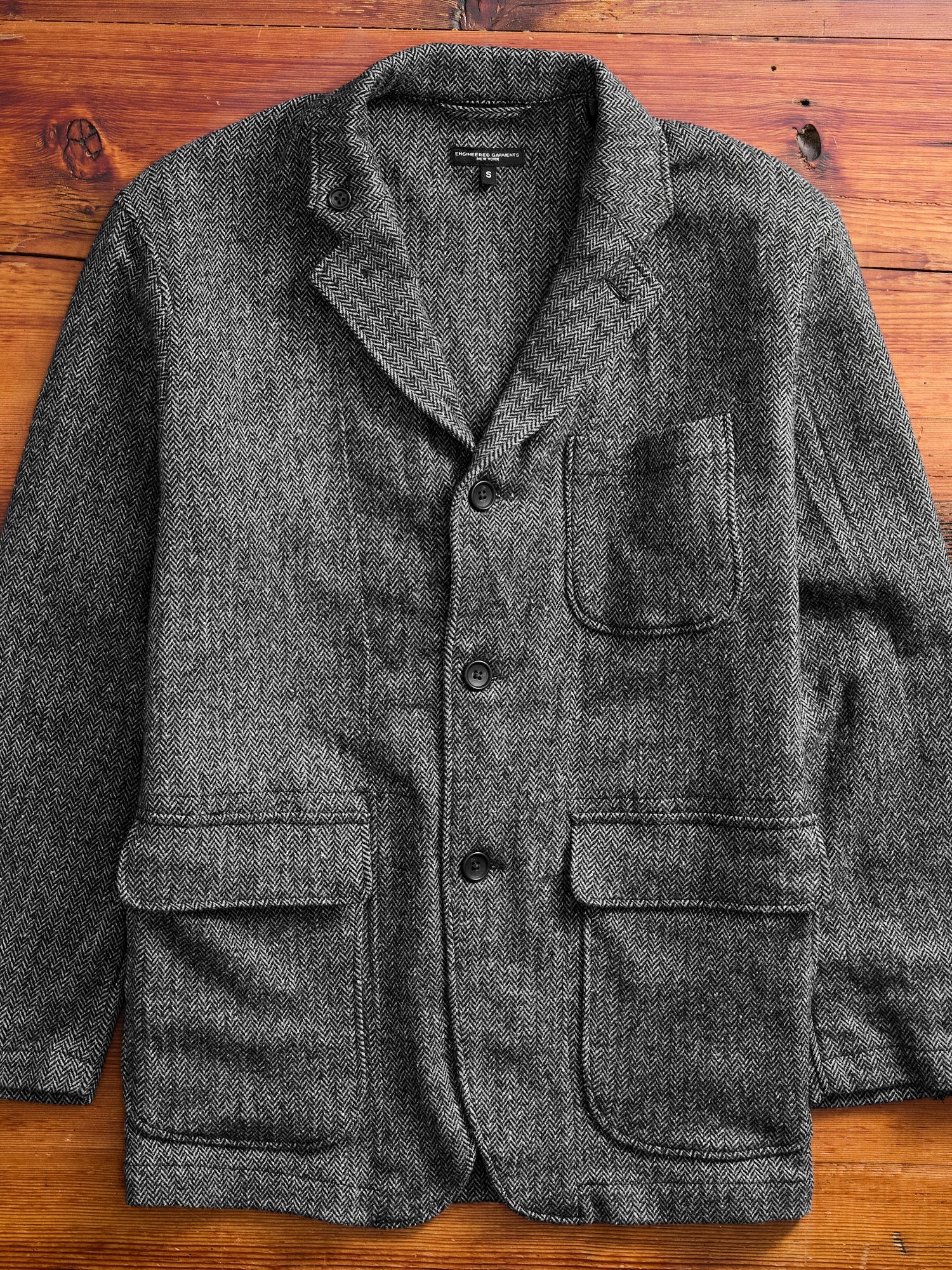 Wool Herringbone Loiter Jacket in Grey - 1