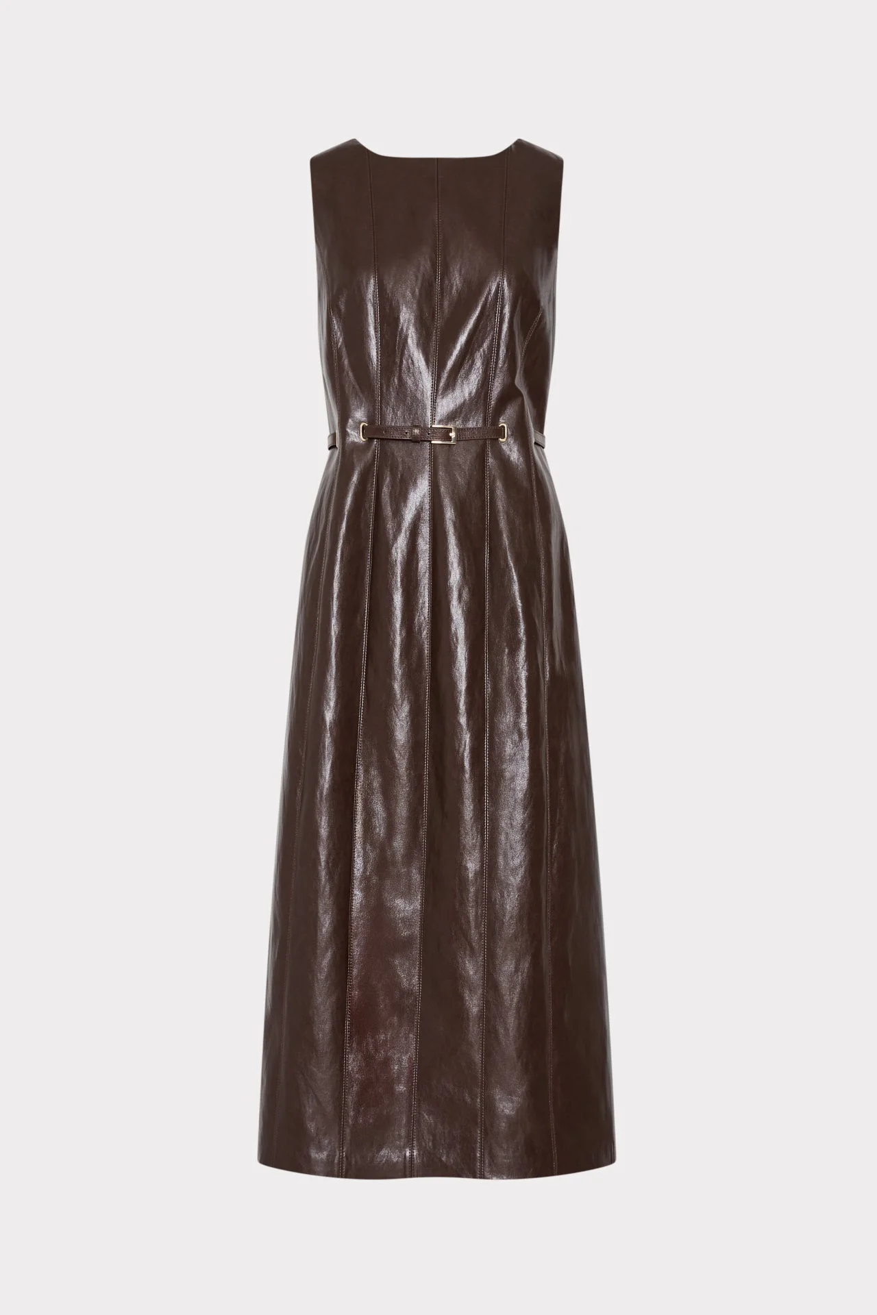 Elsie Vegan Leather Midi Dress - 1