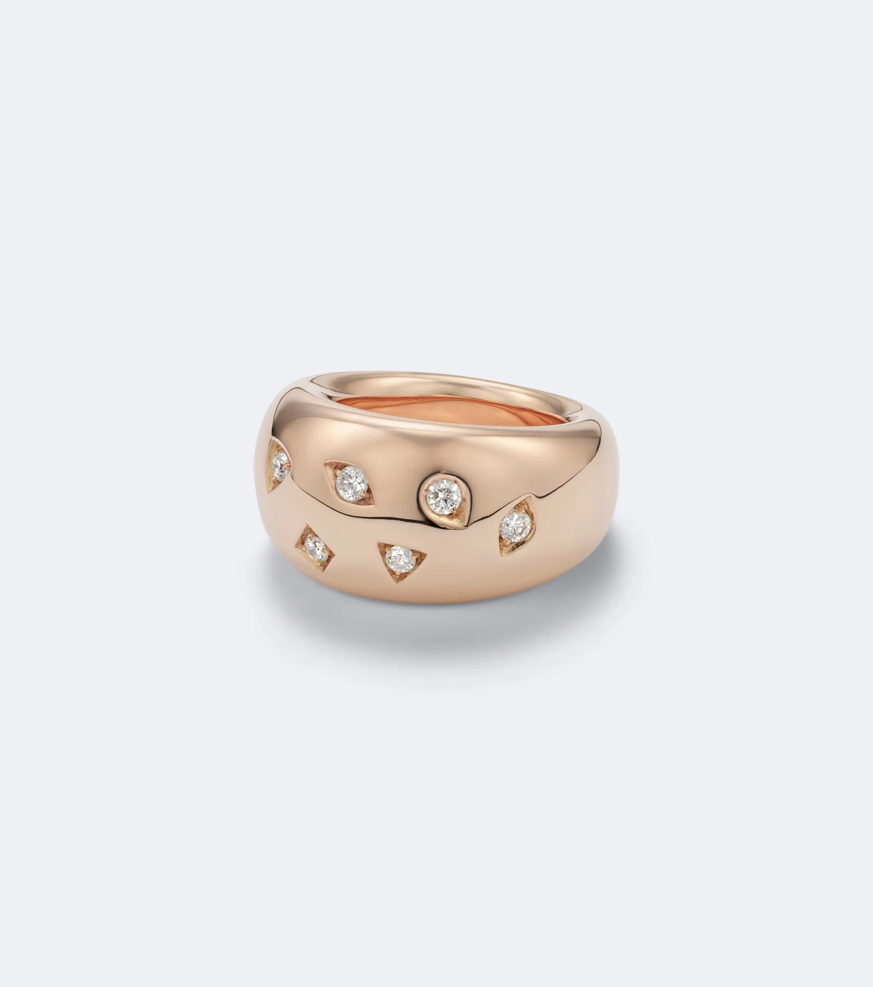 Iconica 18kt rose gold ring with diamonds - 1
