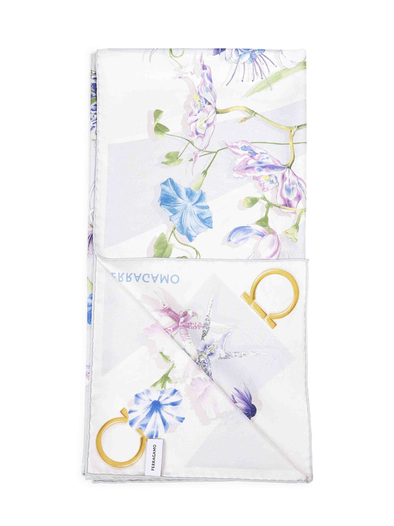 FERRAGAMO Gaia print silk scarf outlook