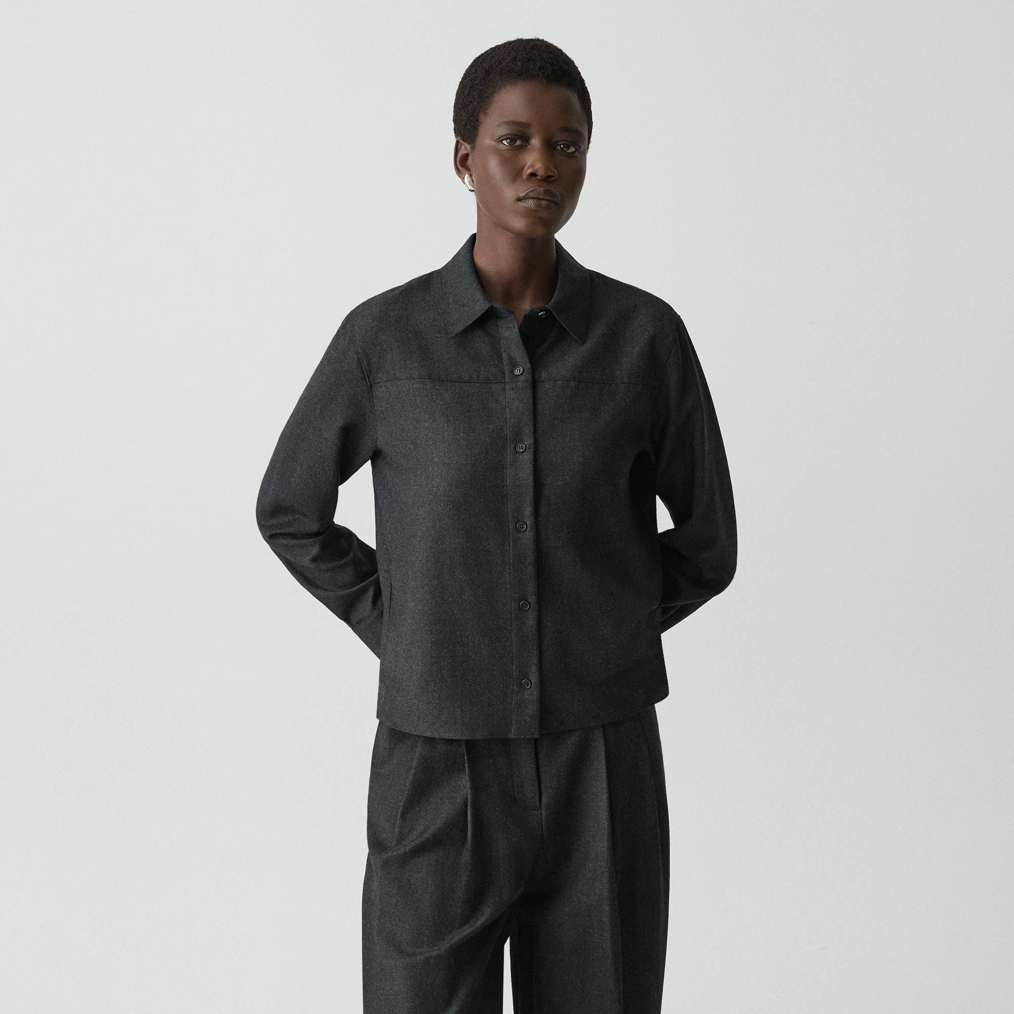 Boxy Shirt in Sleek Flannel - 3