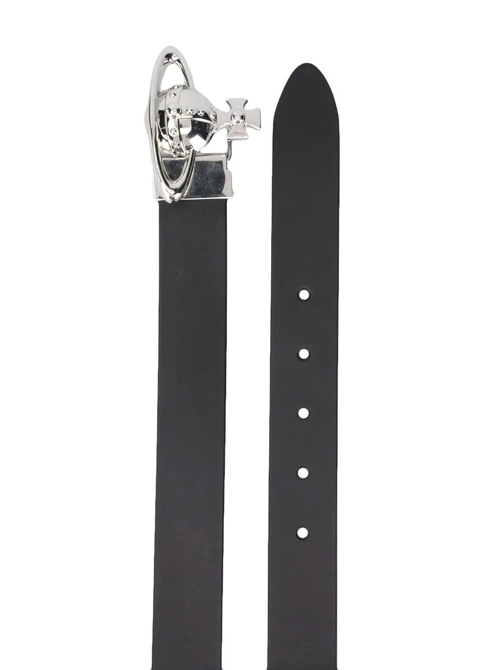 Orb-buckle leather belt - 2