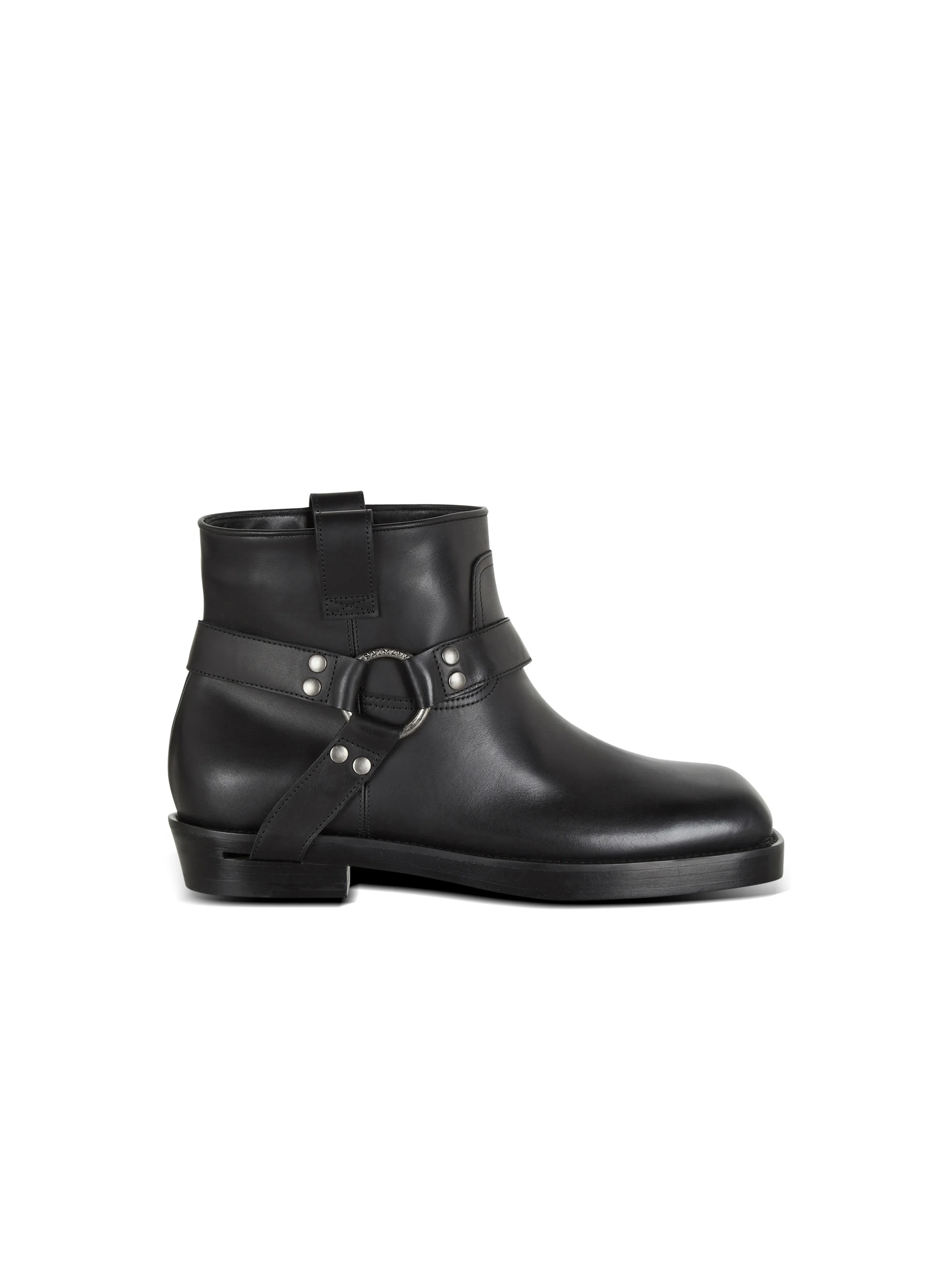 Calfskin leather biker ankle boots - 1