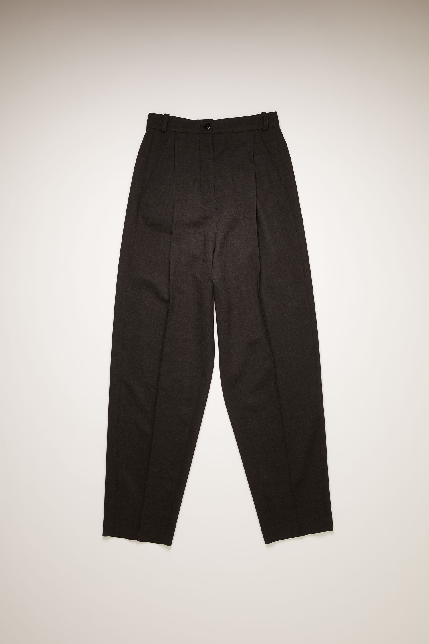 Tapered wool-blend trousers charcoal grey - 1