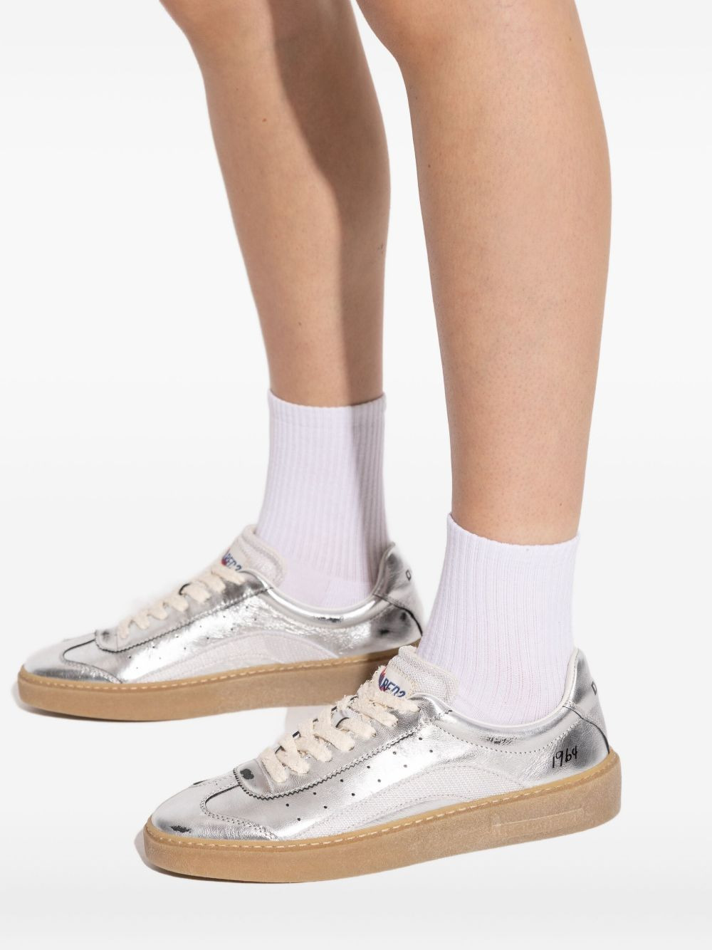 Rider lace-up leather sneakers - 4