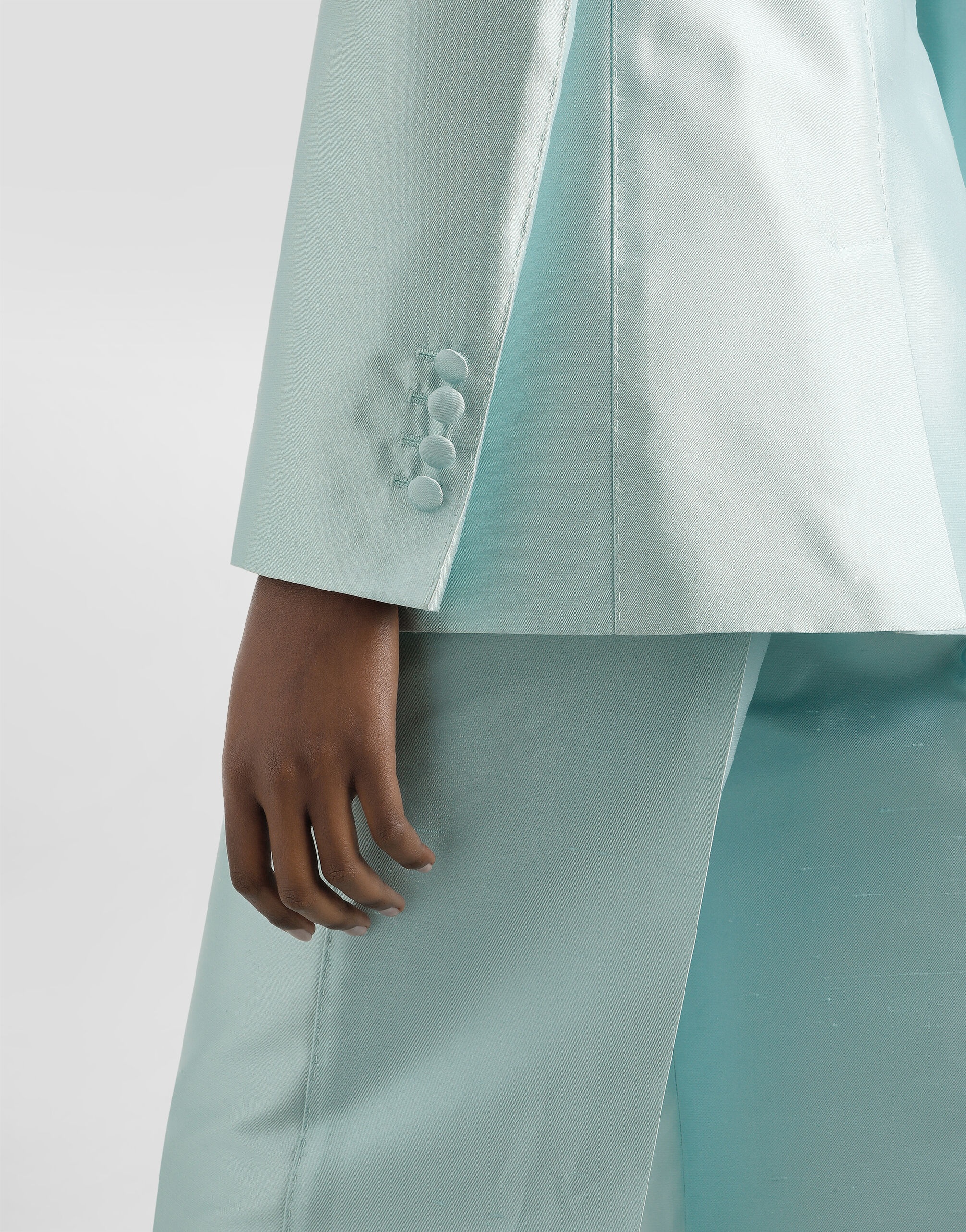 Double-breasted jacket in shantung silk - 5
