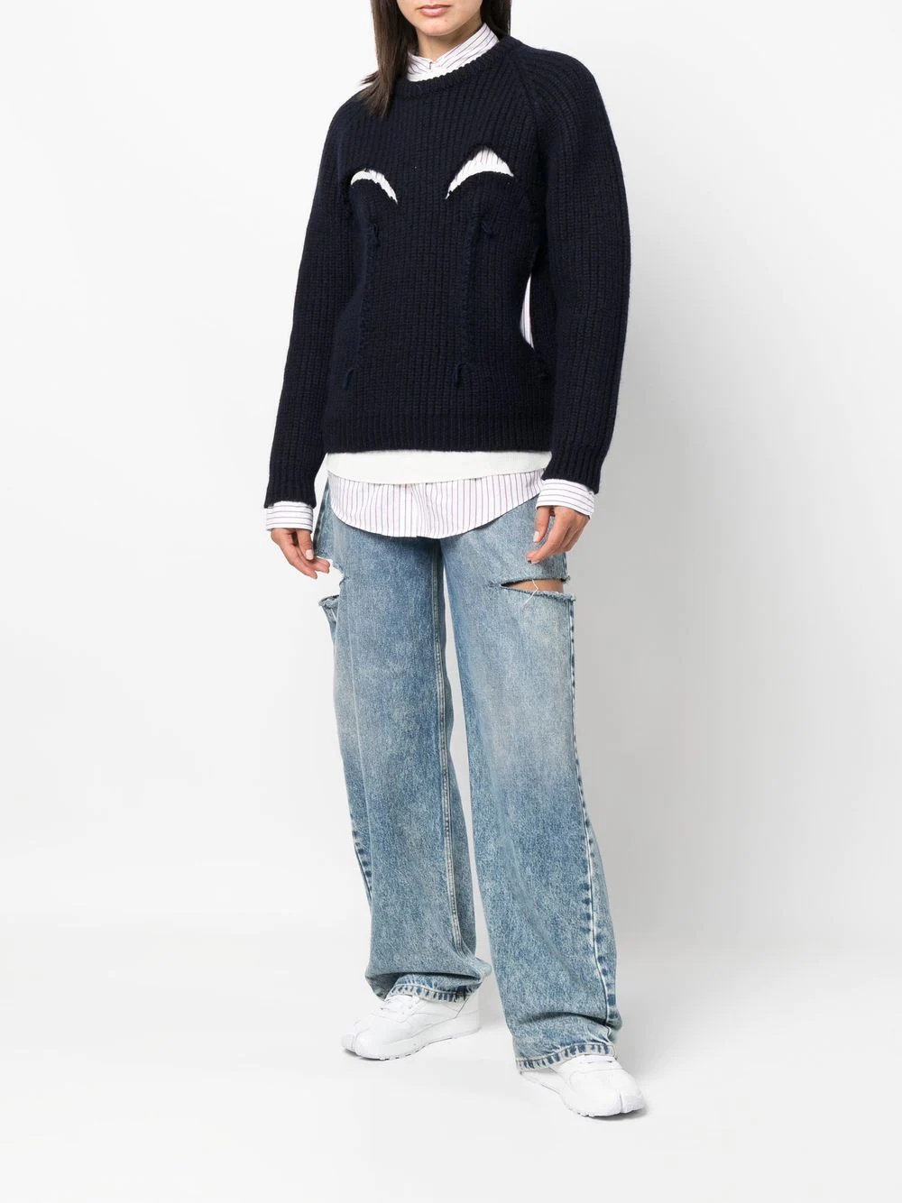 chunky-knit cut-out jumper - 3