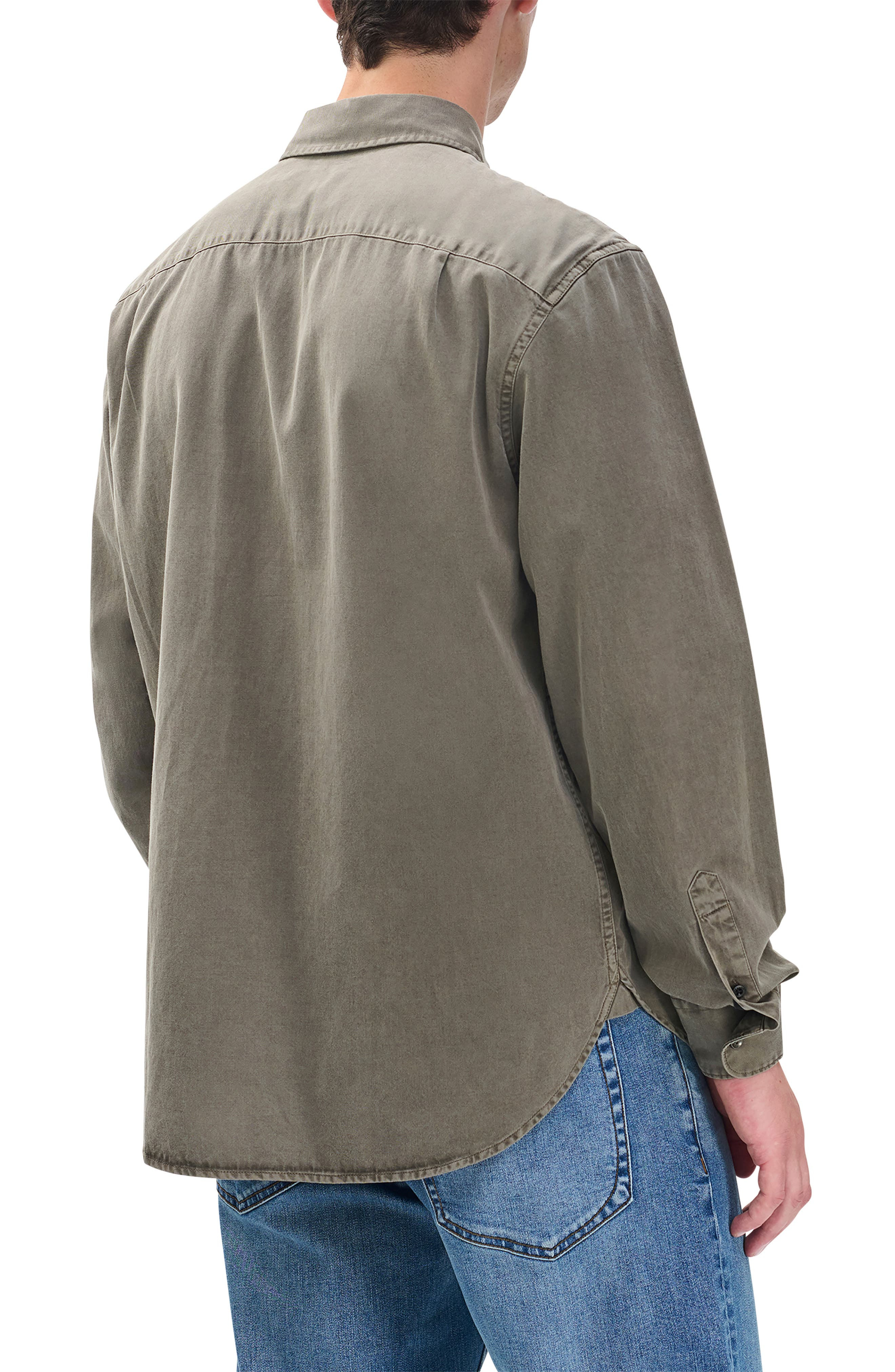 rag & bone Finch Cotton & Lyocell Button-Up Overshirt in Brown at Nordstrom - 3