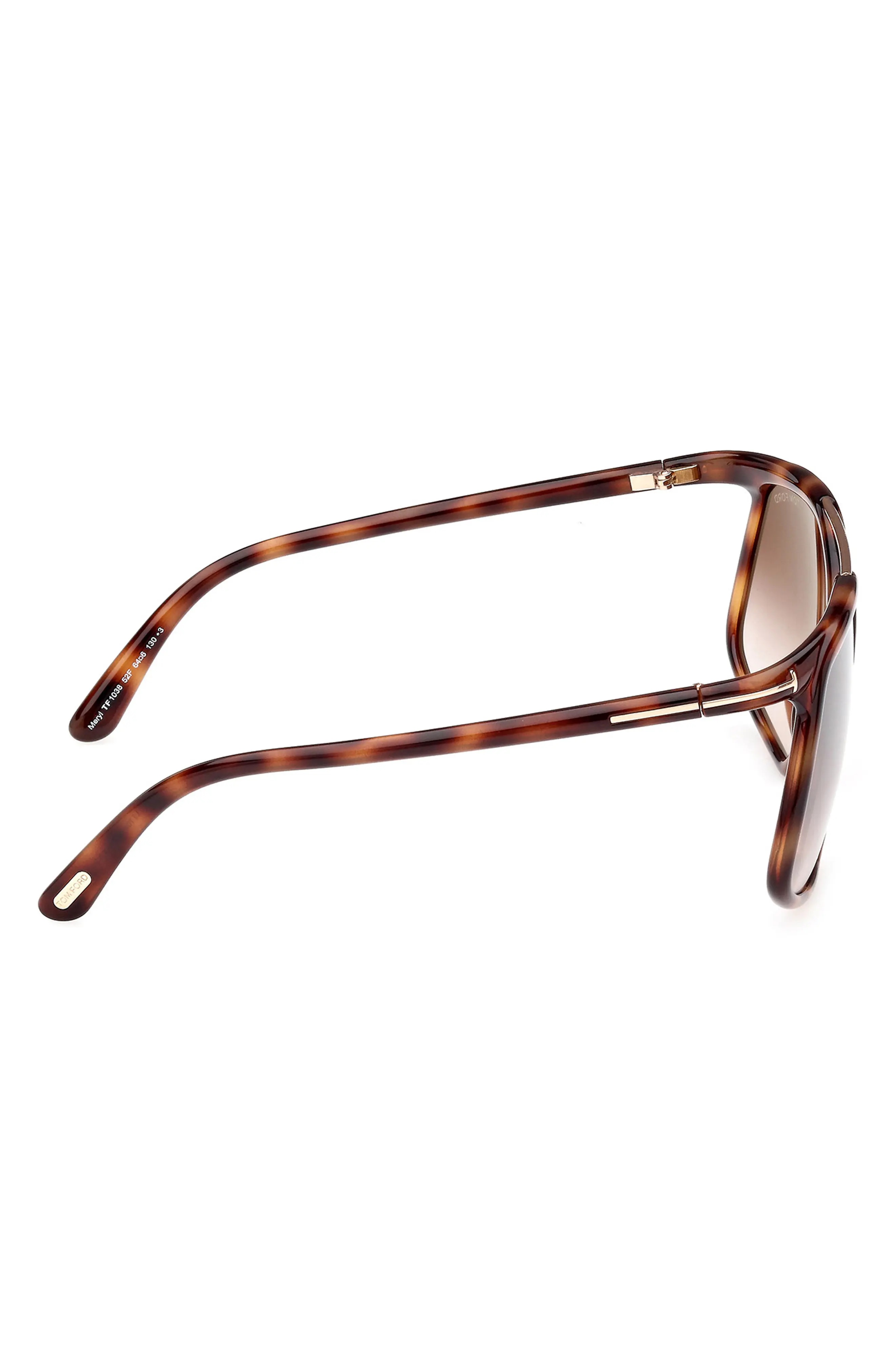 Meryl 64mm Gradient Polarized Oversize Square Sunglasses in Shiny Havana Rose Gold/Brown - 3