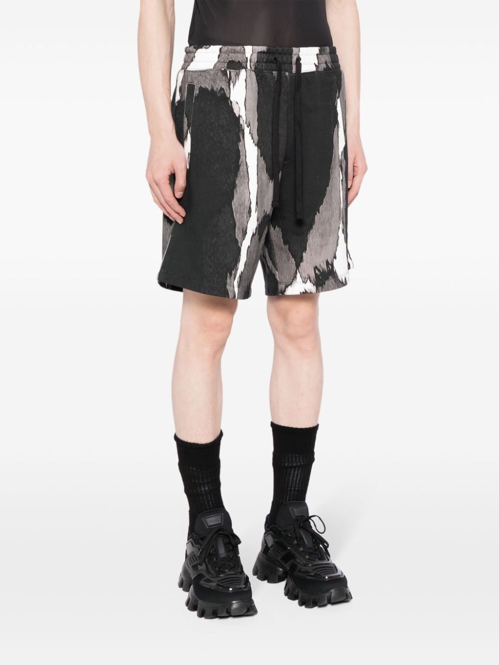 abstract-print cotton track pants - 3