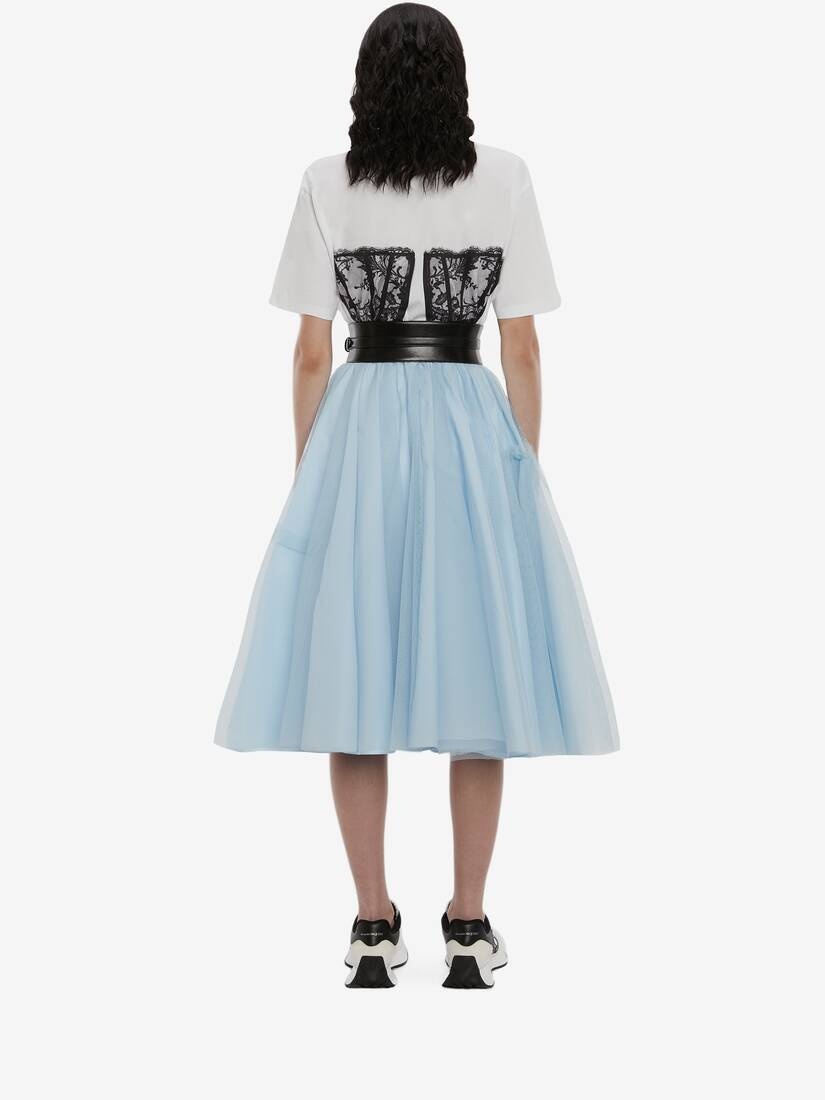 Knee Tulle Skirt in Blue - 4