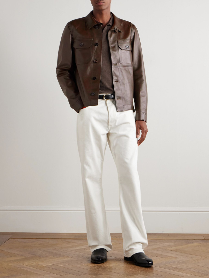 TOM FORD Leather Jacket Brown outlook