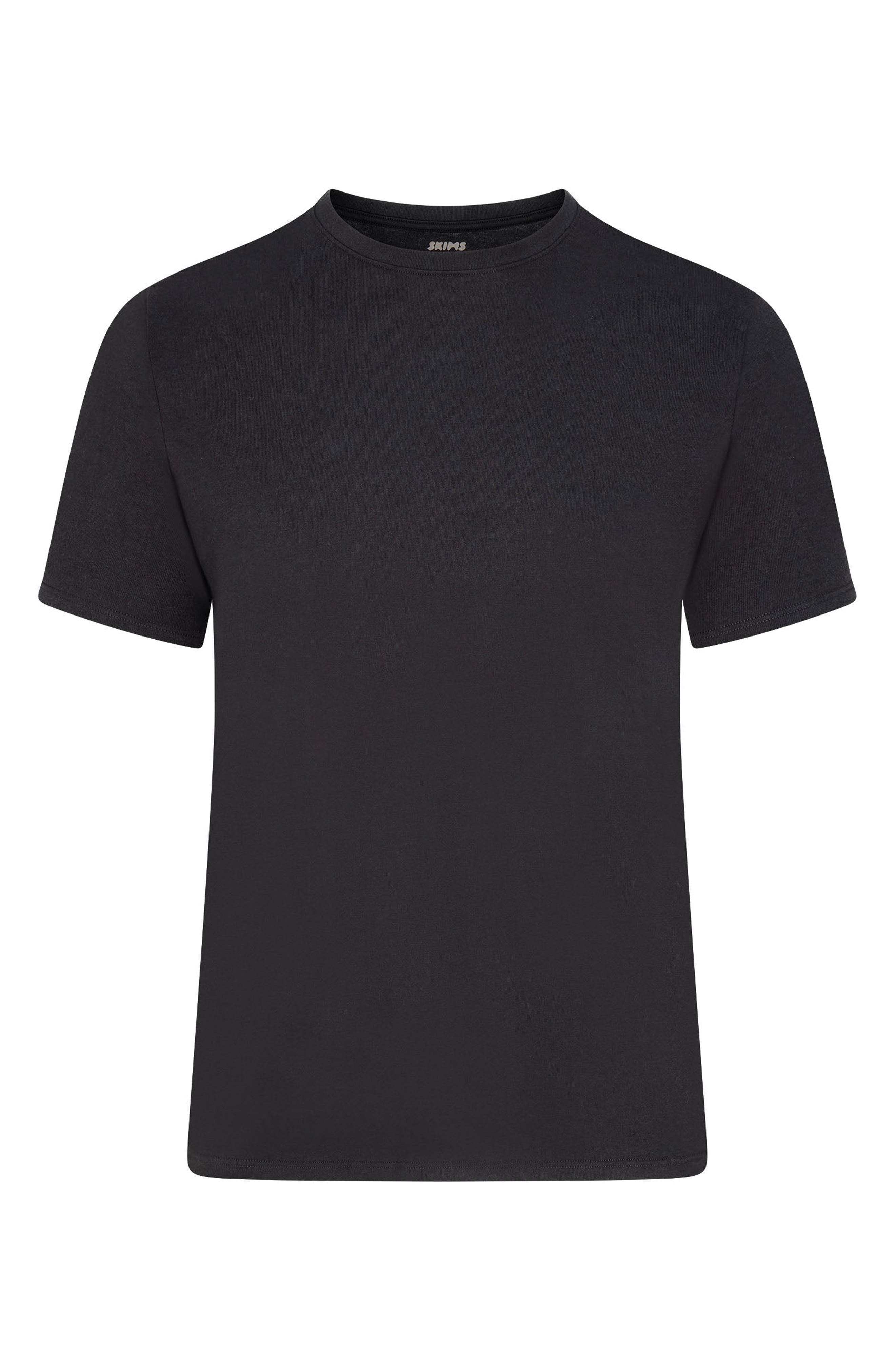 SKIMS Classic Cotton Crewneck T-Shirt in Onyx at Nordstrom - 4