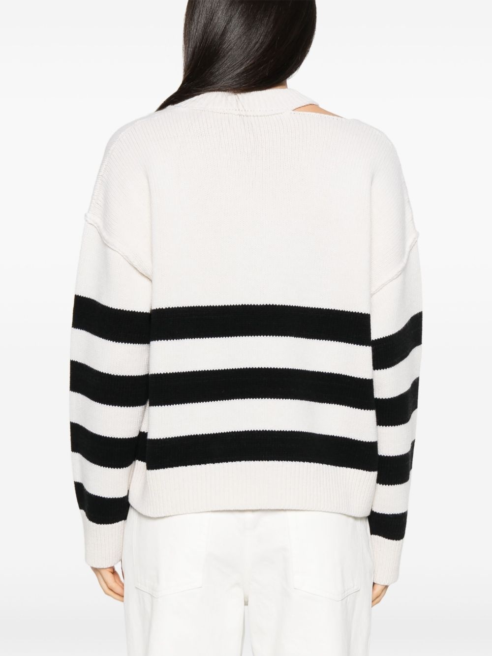 deconstructed V-neck sweater - 4