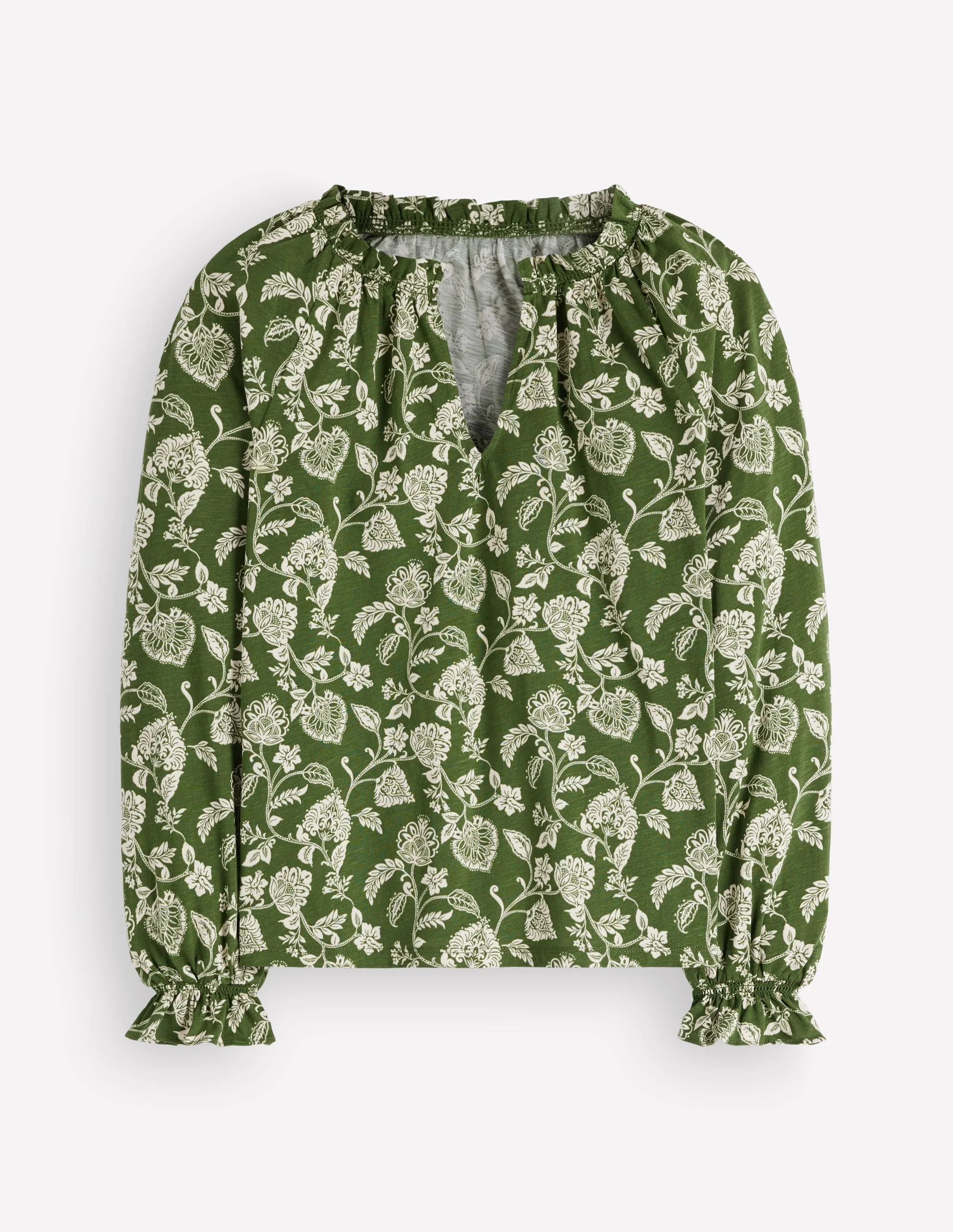 Pia Ruffle Detail Top-Chive Planted Meadows - 1
