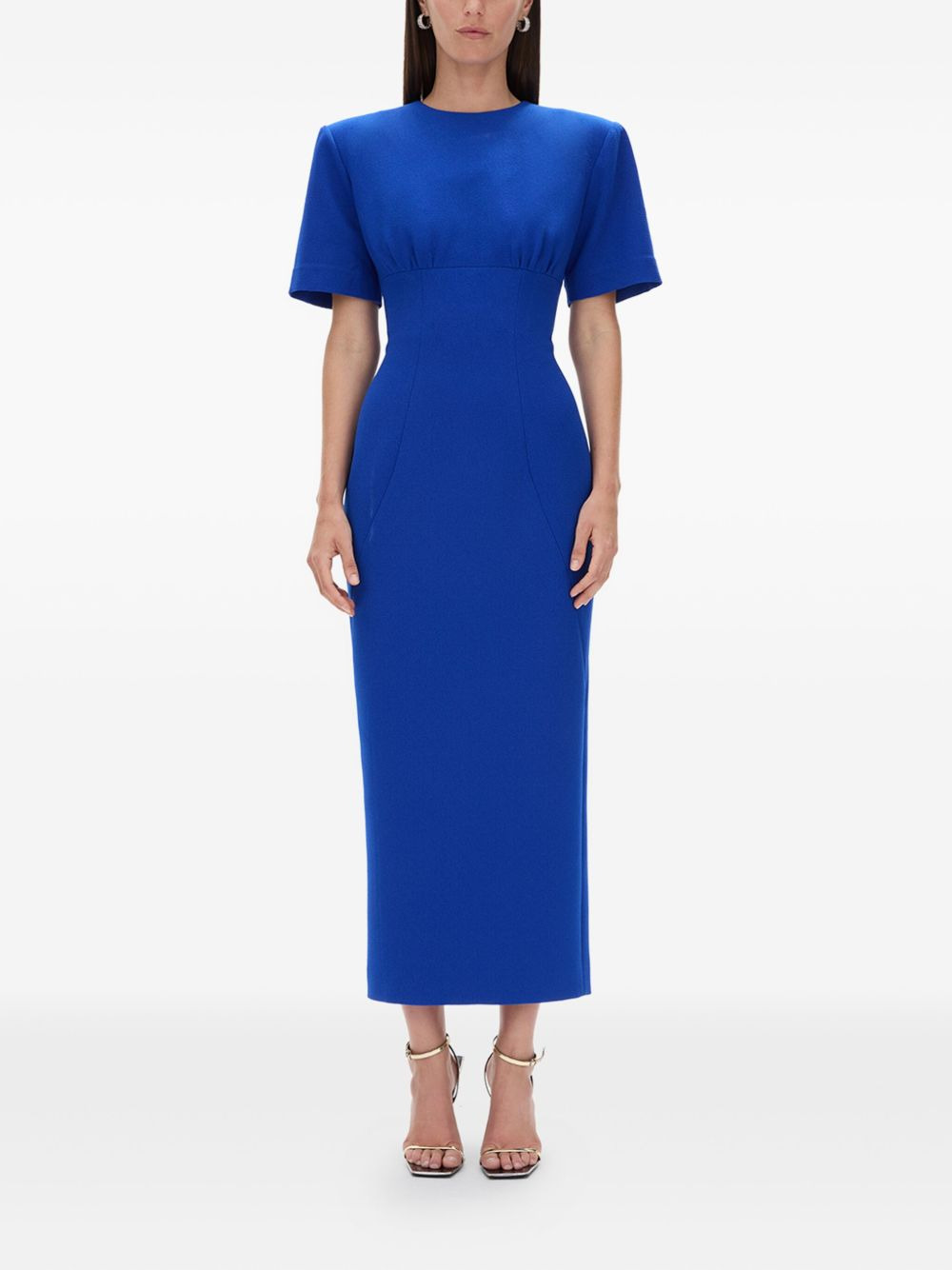 short-sleeve gathered dress - 2