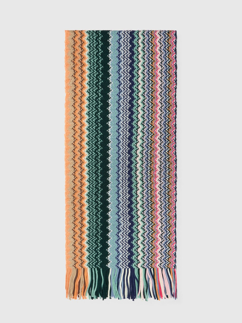 Pure wool scarf with fringes 1