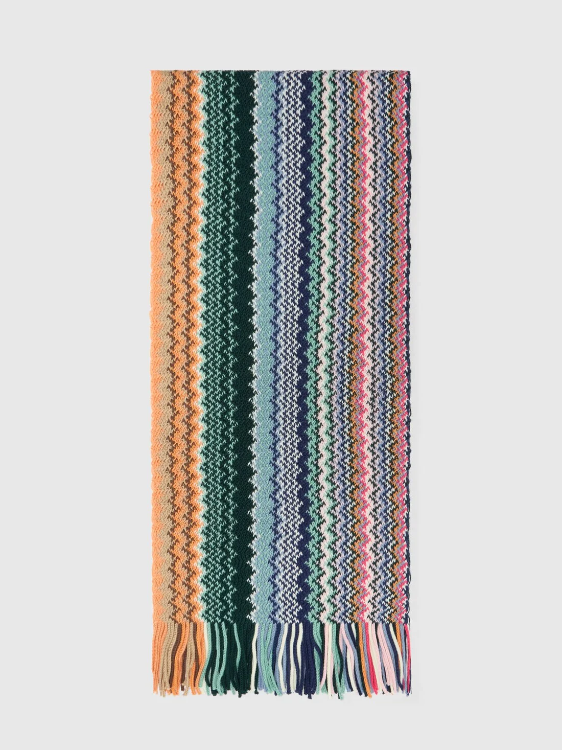 Pure wool scarf with fringes - 1