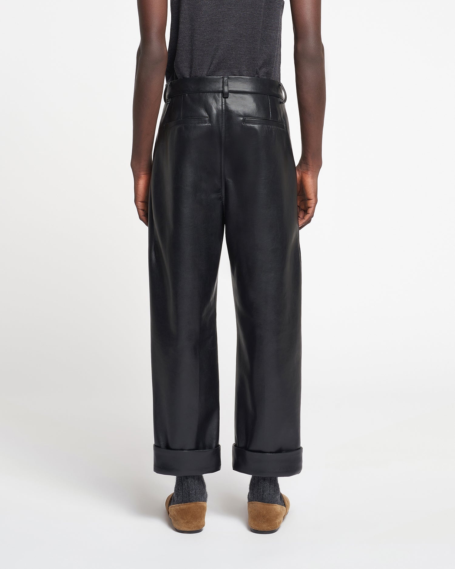 Regenerated Leather Tapered Pants - 4
