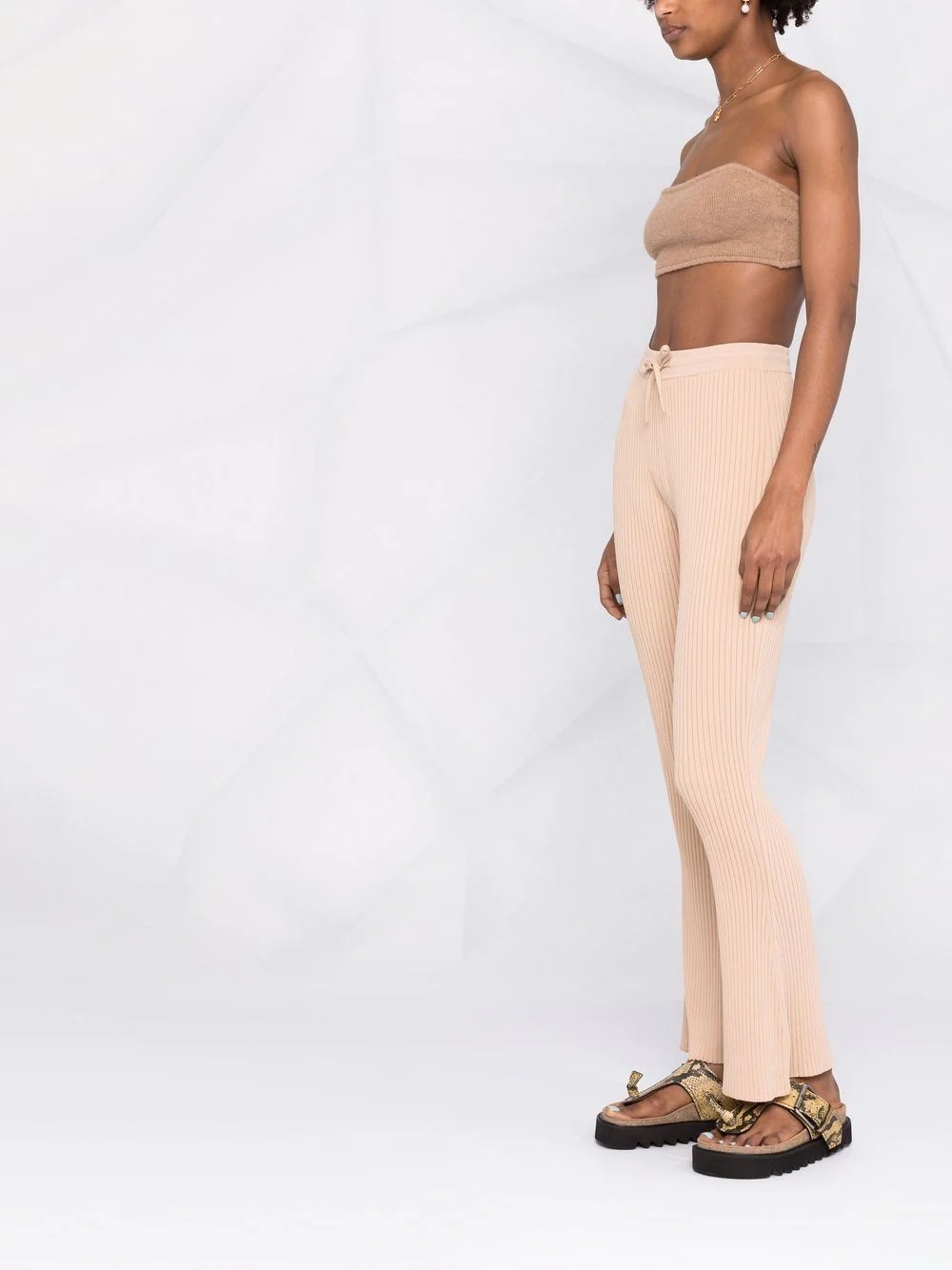 ribbed knitted trousers - 4