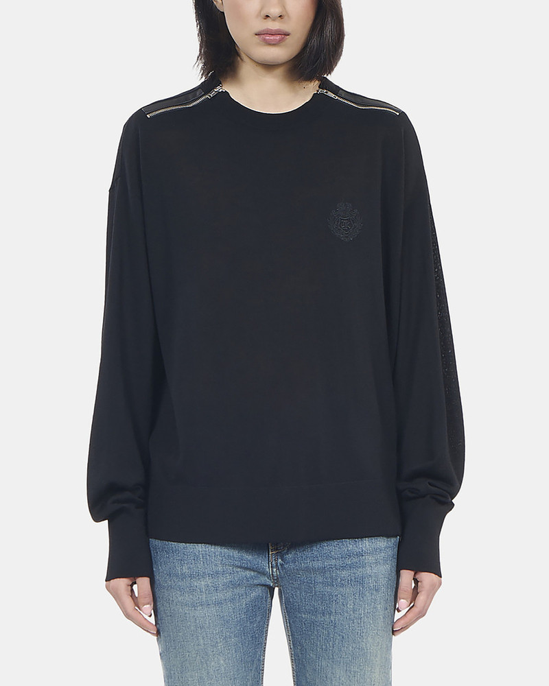 BLACK MERINO WOOL SWEATER 4