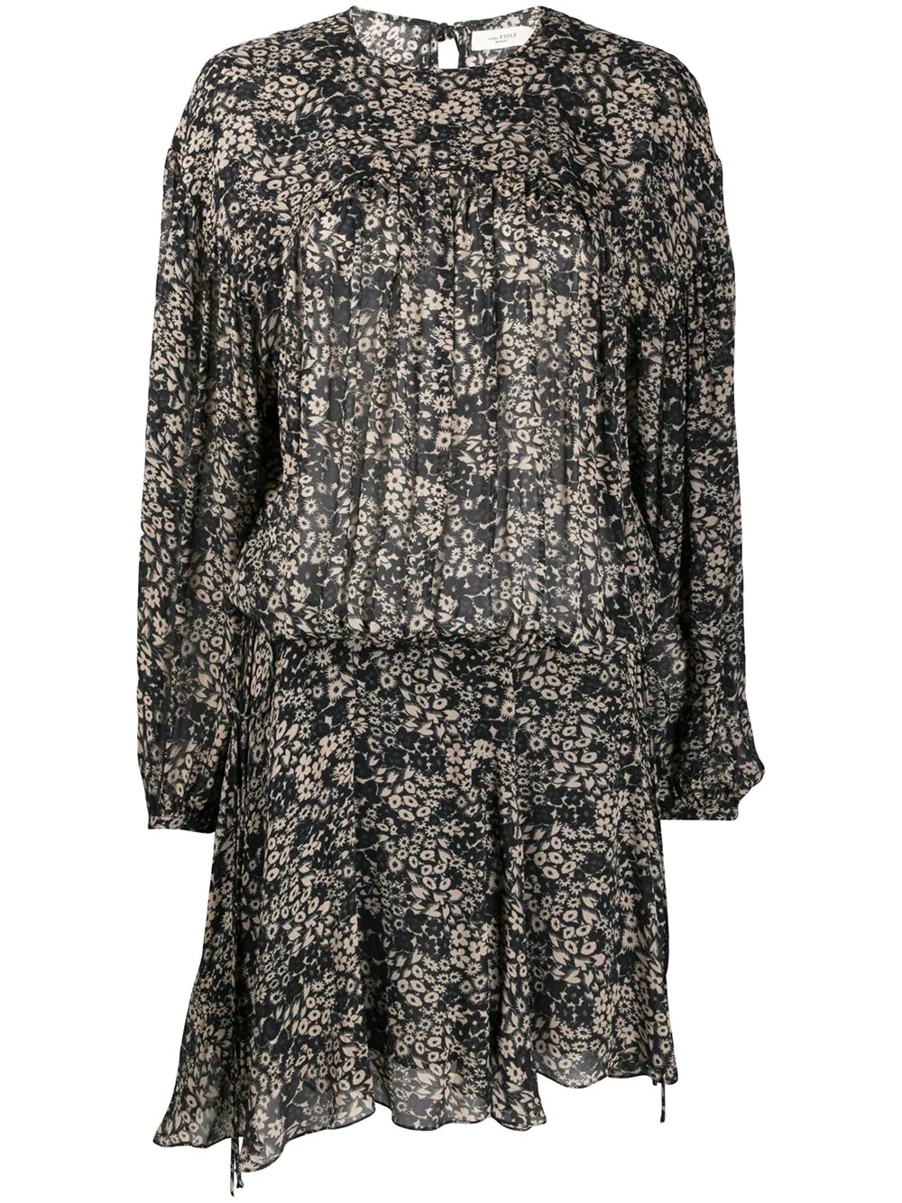 long-sleeved floral dress - 1