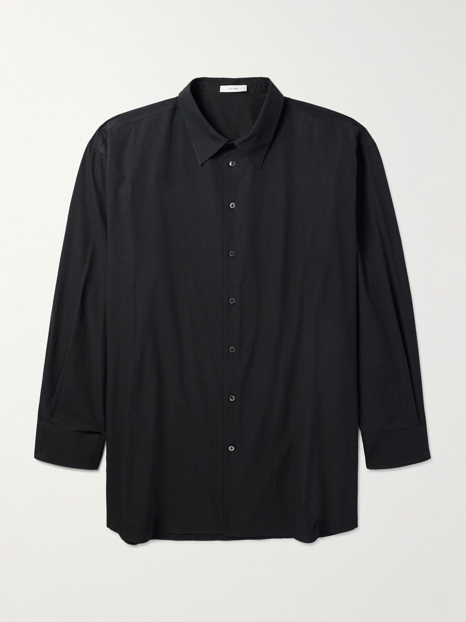 Lukre Oversized Cotton-Poplin Shirt Black - 1