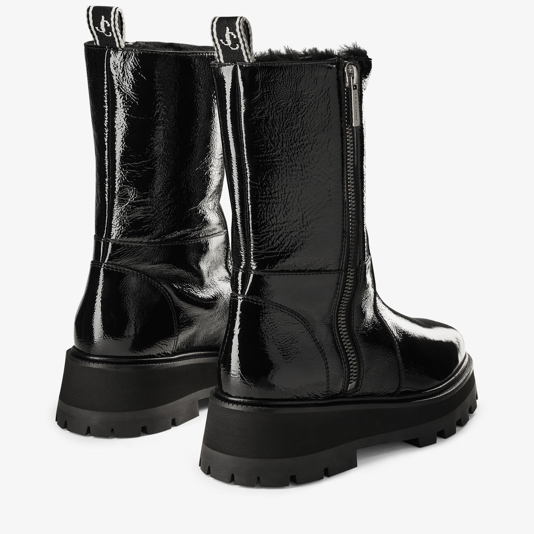 Bayu Flat
Black Soft Patent Boots with Shearling - 3