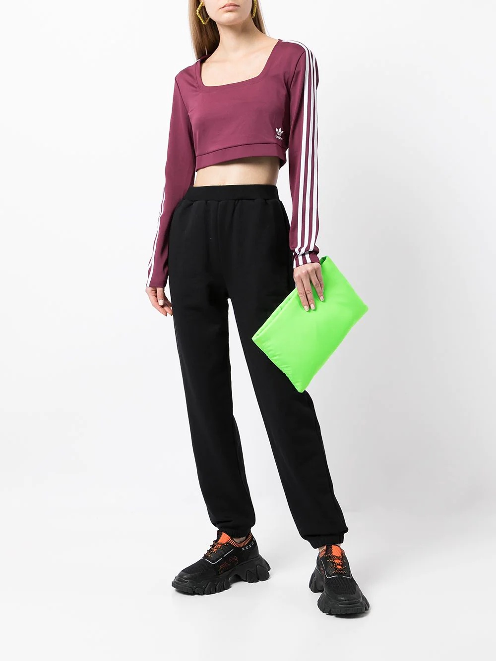 cropped square-neck sweatshirt - 2