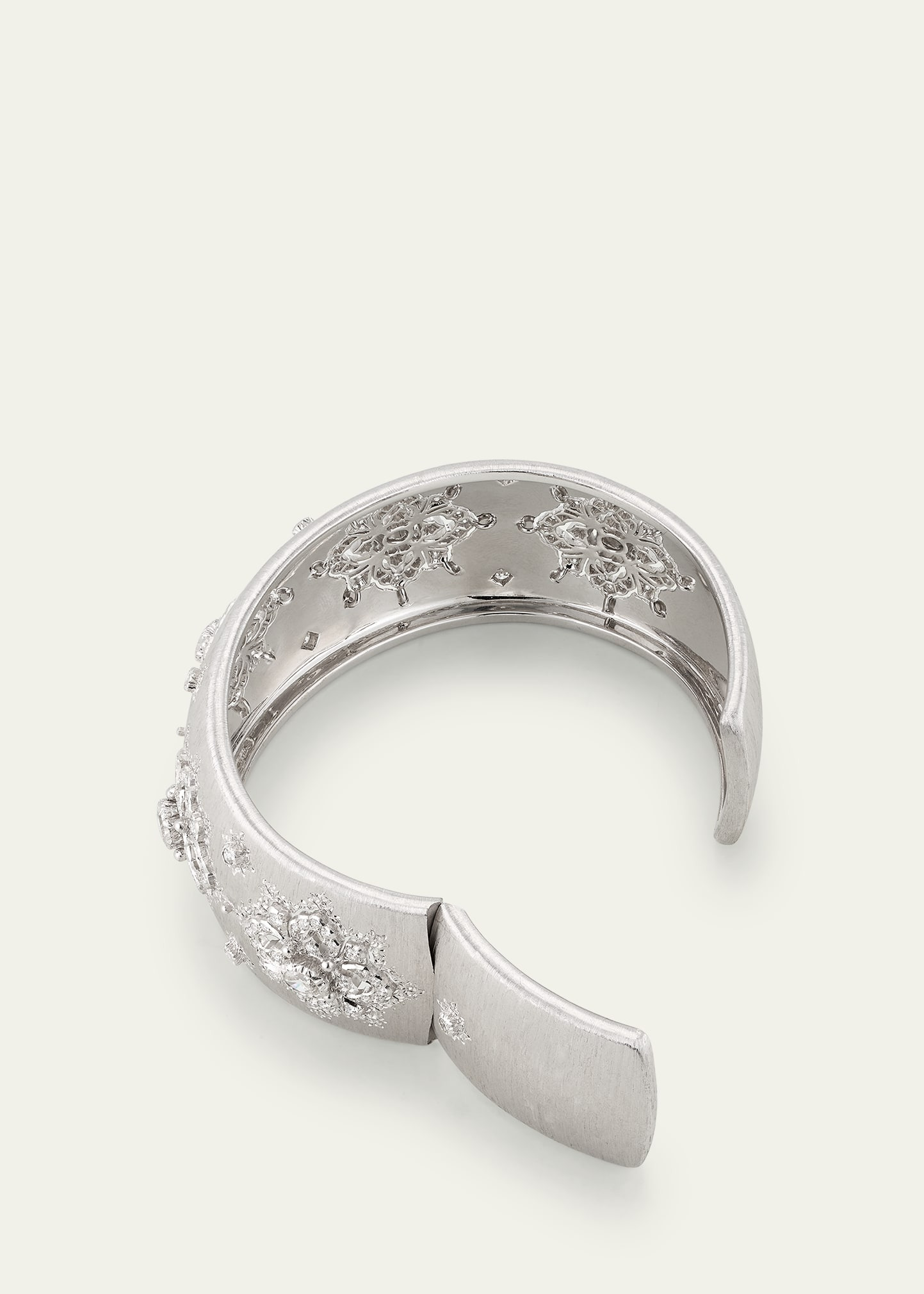 Opera High Jewelry 18K White Gold Diamond Cuff Bracelet, 2.5cm - 4