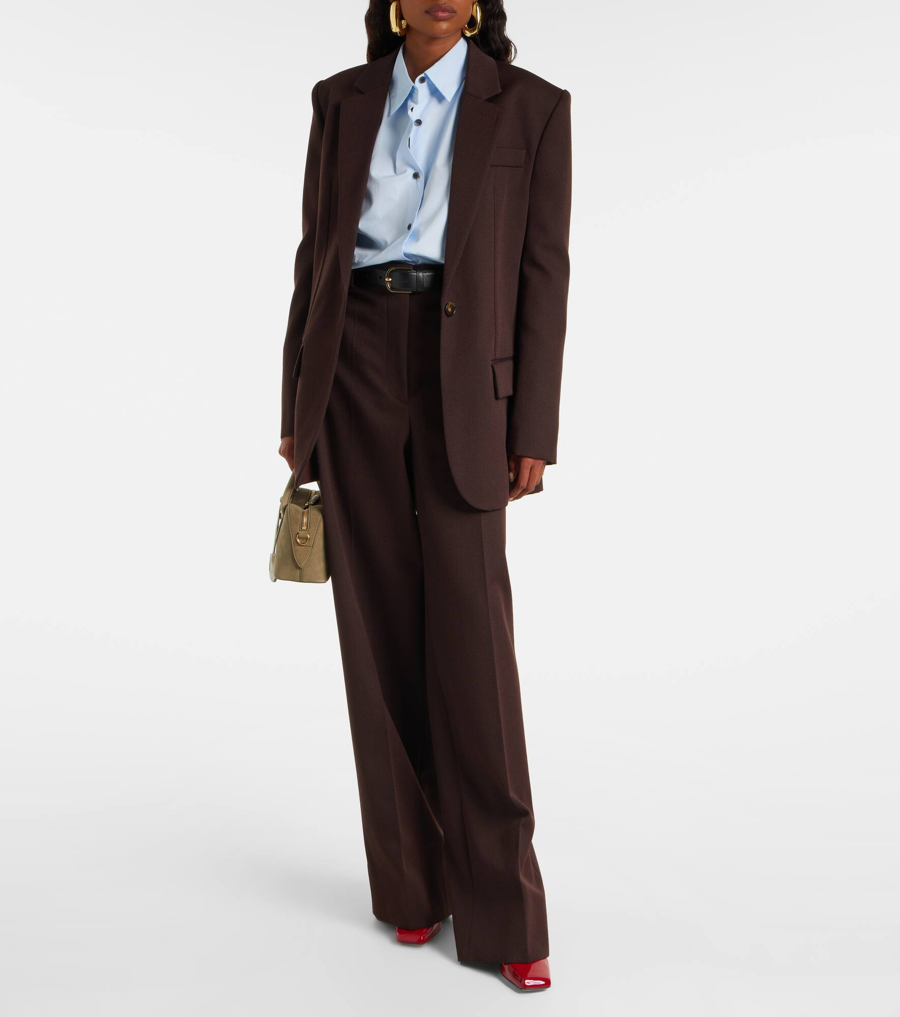 High-rise wool wide-leg pants - 2