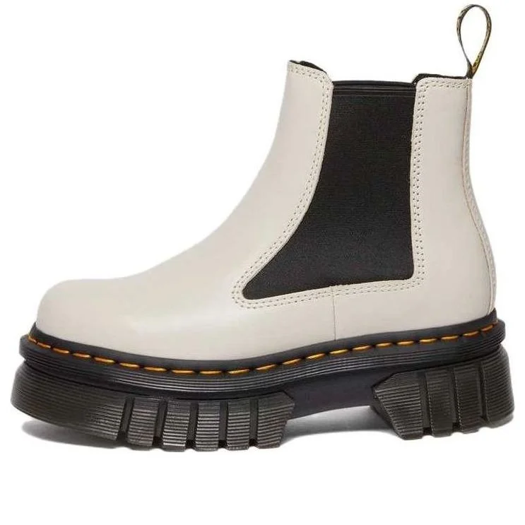 (WMNS) Dr. Martens Audrick Nappa Leather Platform Chelsea Boots 'Cobblestone Grey' 27148055 - 1