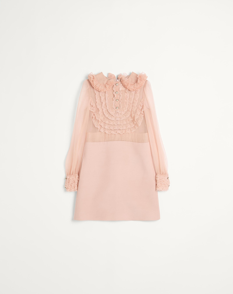 EMBROIDERED CREPE COUTURE SHORT DRESS - 1