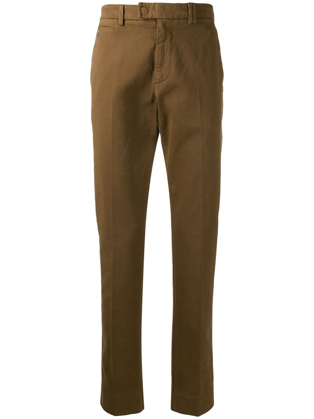 ribbed detailing chino trousers - 1