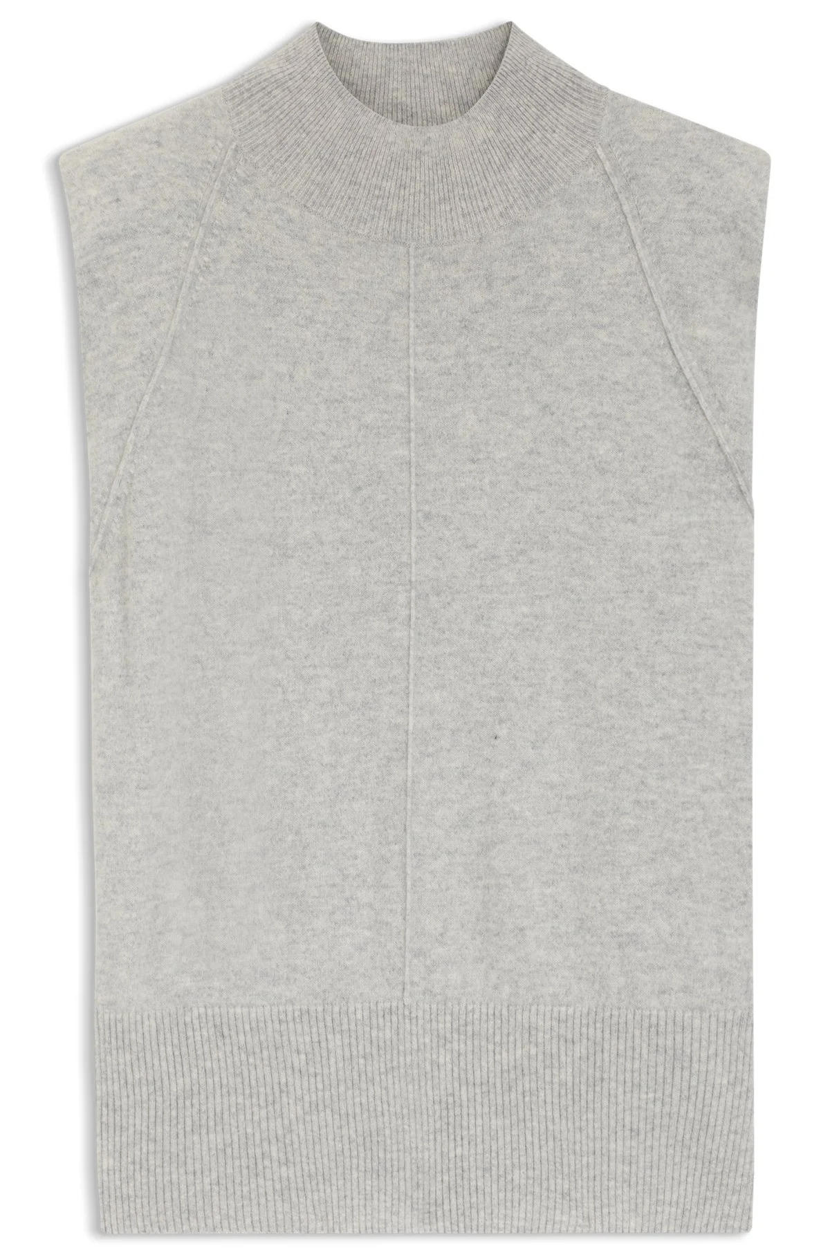 SLEEVELESS KNITTED TOP IN CASHMERE WITH SHOULDER PATCHES - 1