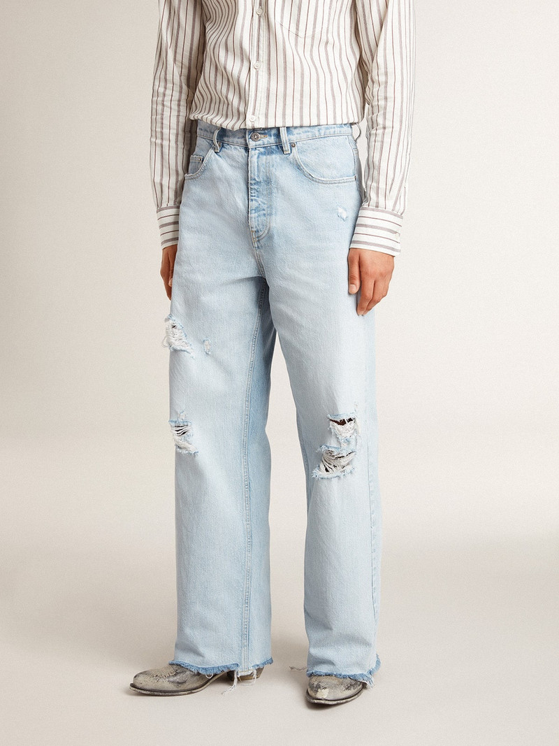 Men's pants in lived-in effect denim 3