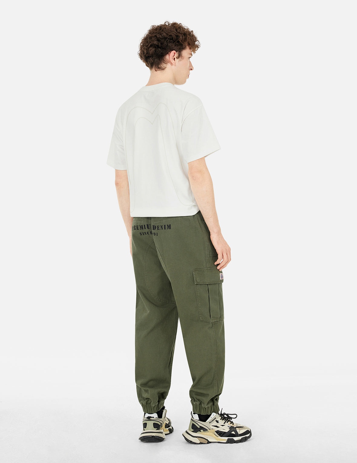 Seagull Appliqué Embroidery Wide-leg Woven Jogger - 4