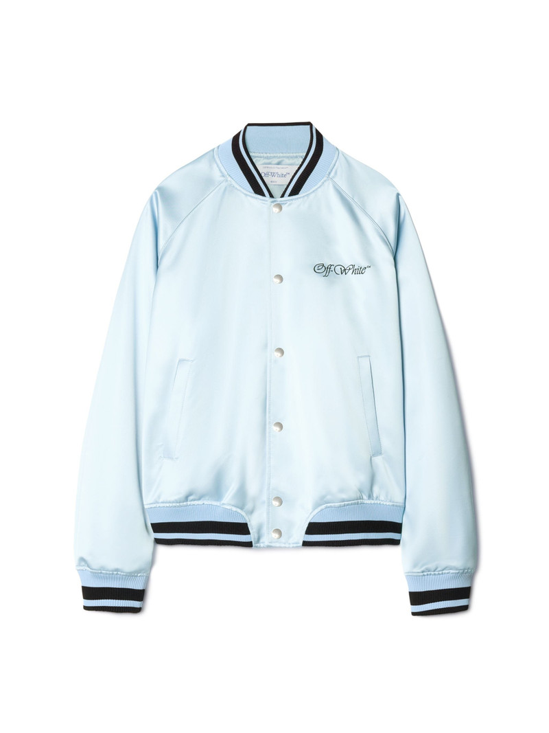 Sky Blue College Satin Souvenir Jacket 1