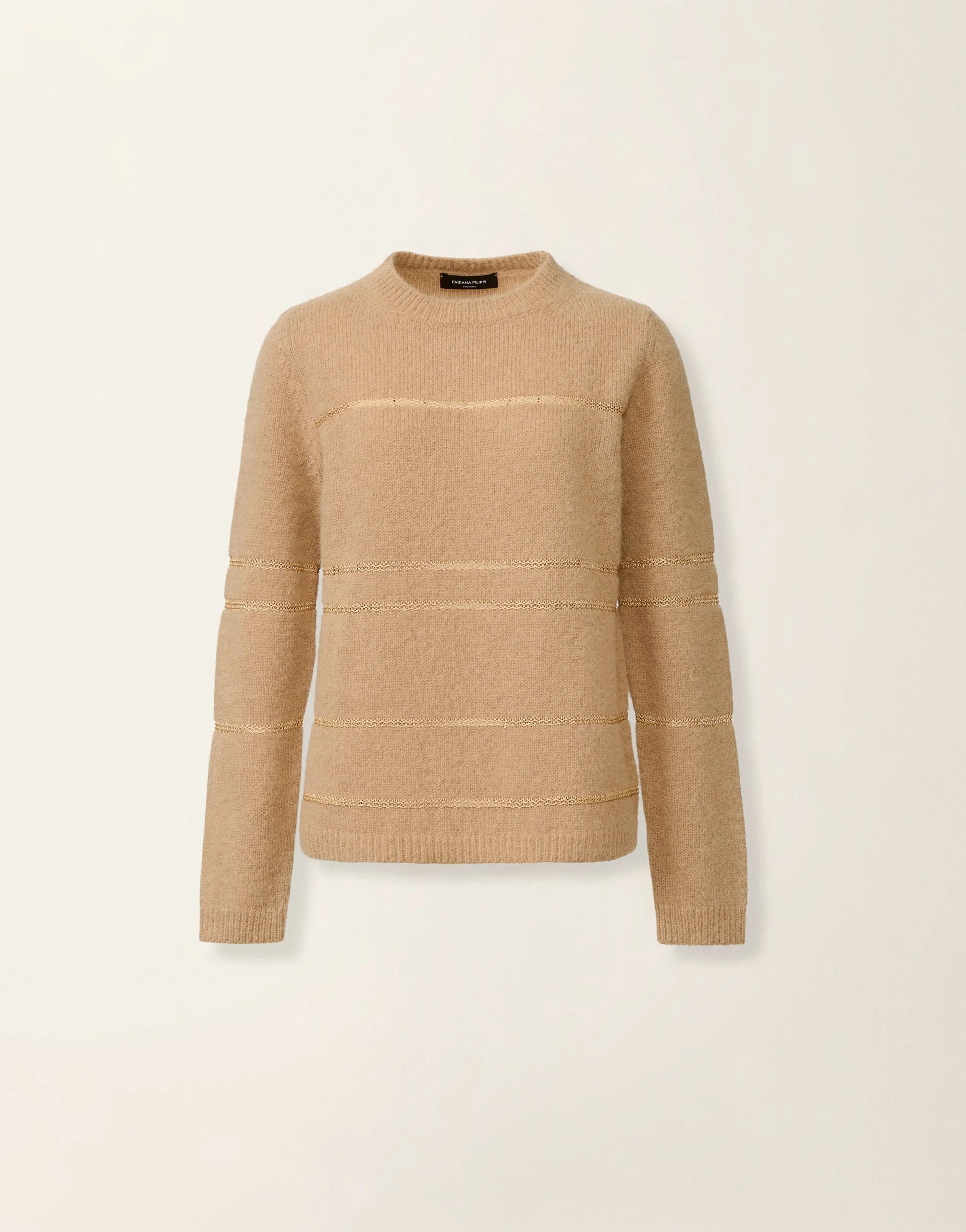 Platinum and mohair striped sweater - 1