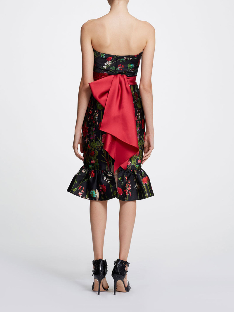 Marchesa STRAPLESS PRINTED FLORAL COCKTAIL MINI DRESS outlook