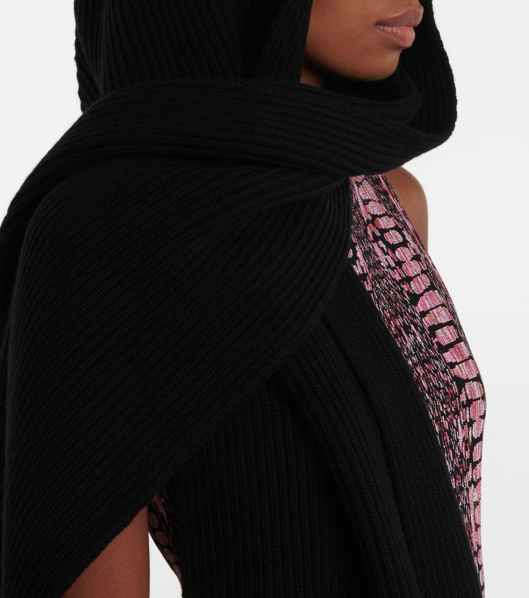 Wool and cashmere hood scarf - 3