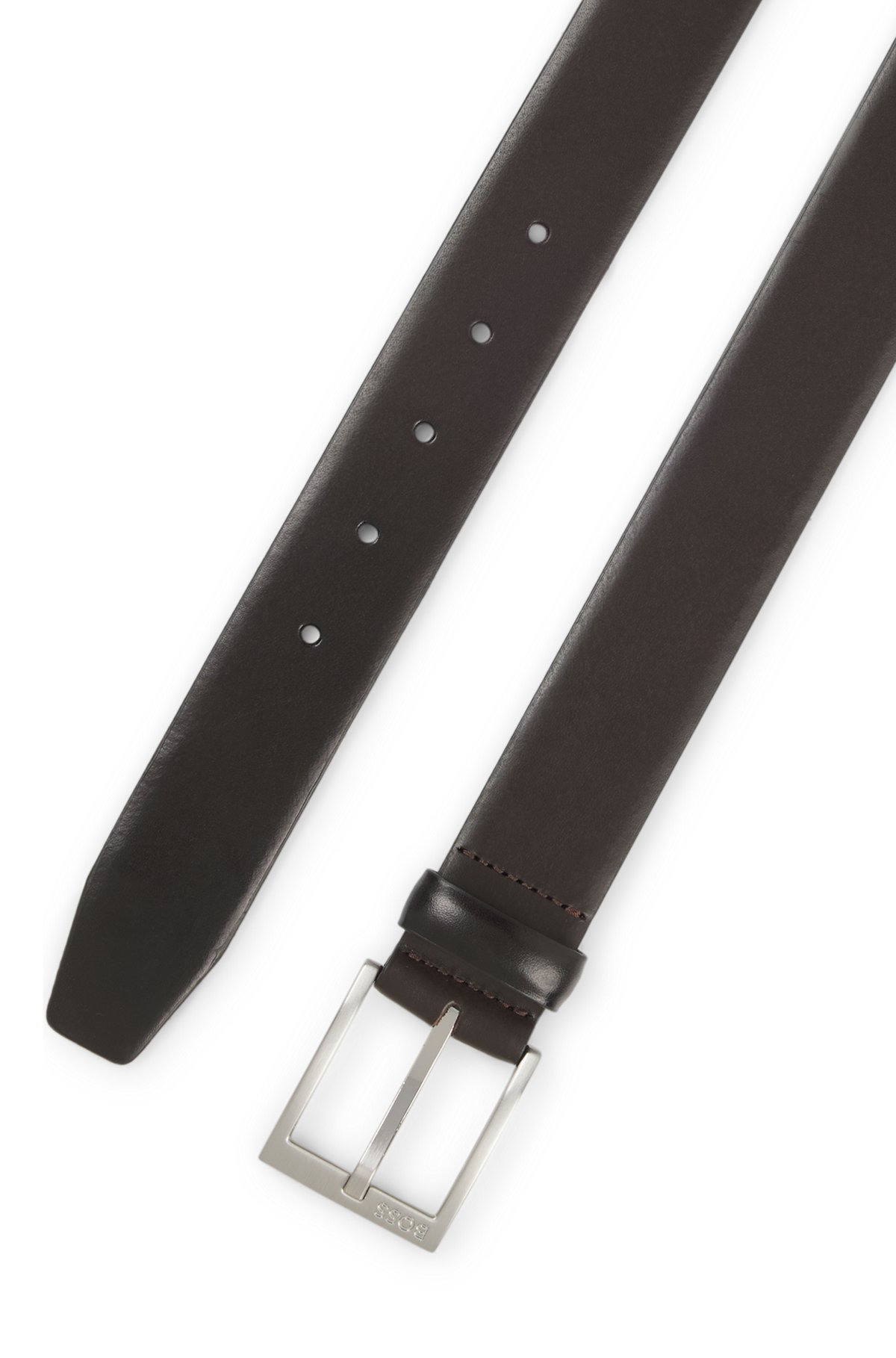 ITALIAN-LEATHER BELT WITH SILVER-TONED BUCKLE - 3