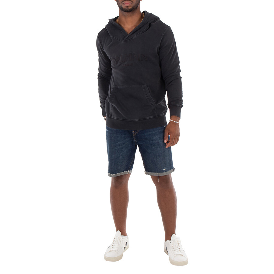 Balmain V-Neck Cotton Hoodie - 5