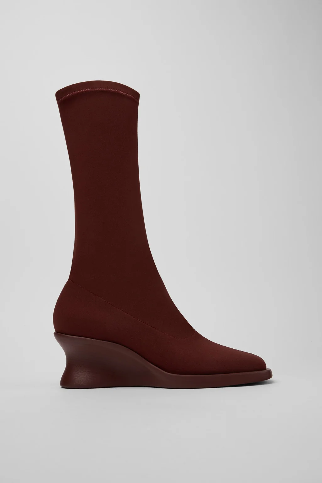 Louise Burgundy Textile Ankle Boots for Women. - 1