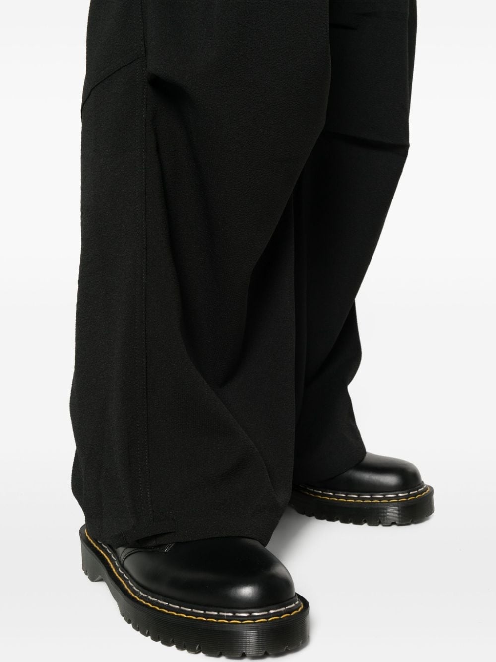 textured-finish straight-leg cargo pants - 5