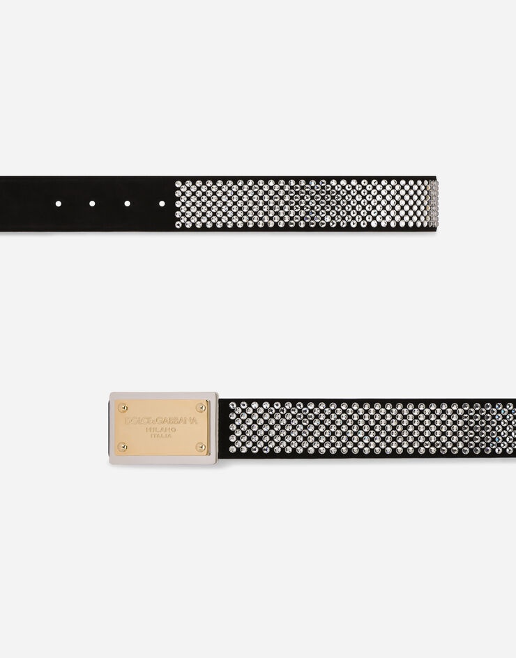 Fusible-rhinestone belt with branded tag - 3